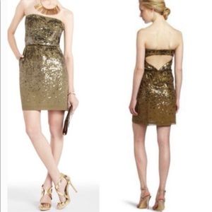NEW ATALAYNA STRAPLESS SEQUINED COCKTAIL DRESS LG